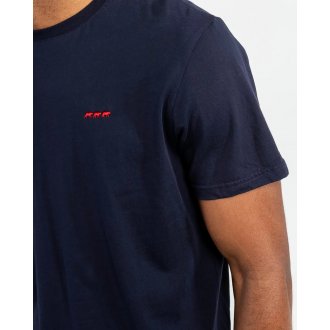 T-shirt col rond M.A.G. Corner en coton avec manches courtes bleu marine