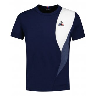 T-shirt avec manches courtes et col rond Coq Sportif coton marine
