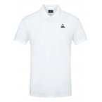 Polo Coq Sportif coton avec manches courtes et col boutonné blanc