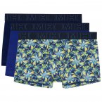 Boxers Hom en coton bleu imprimé tropical, lot de 3