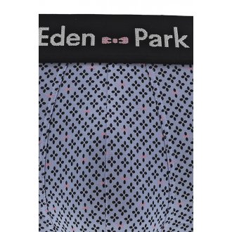 Boxer Eden Park en coton bleu motif trèfles
