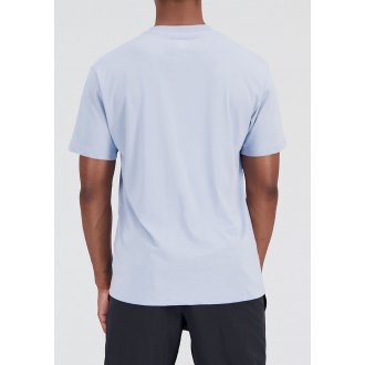 T-shirt col rond New balance en coton avec manches courtes bleu ciel