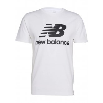 T-shirt col rond New balance en coton avec manches courtes blanc