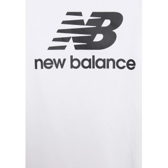 T-shirt col rond New balance en coton avec manches courtes blanc