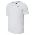 T-shirt col rond New Balance en coton avec manches courtes blanc