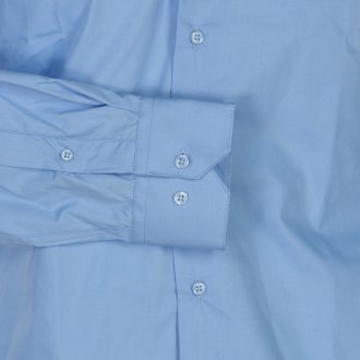 Chemise Bande Originale avec manches longues et col italien bleu ciel