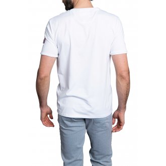 T-shirt avec manches courtes et col rond Delahaye coton blanc