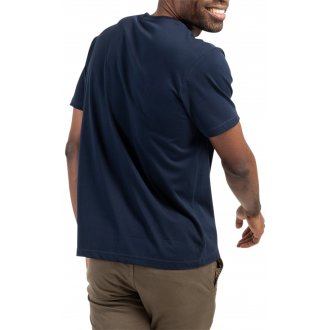 T-shirt avec manches courtes et col rond boutonné Mise au Green coton marine