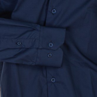 Chemise Bande Originale avec manches longues et col italien bleu marine
