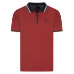 Polo avec manches courtes et col zippé CoFoX coton rouge