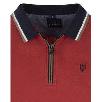 Polo avec manches courtes et col zippé CoFoX coton rouge