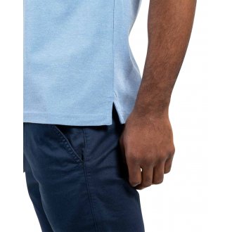 T-shirt col v Mise au Green en coton avec manches courtes bleu