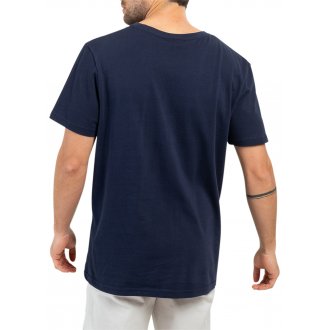 T-shirt col rond Mise au Green en coton avec manches courtes bleu marine