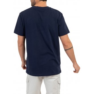 T-shirt avec manches courtes et col rond Mise au Green coton marine