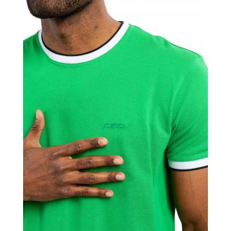 T-shirt avec manches courtes et col rond Mise au Green coton vert