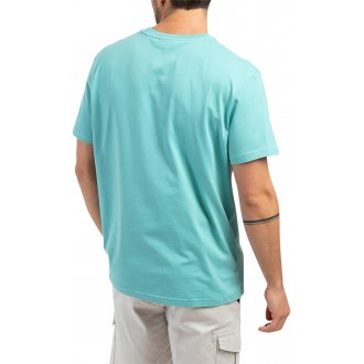 T-shirt avec manches courtes et col rond Mise au Green coton vert d'eau
