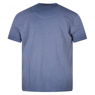 Tee-shirt avec manches courtes et col v Redfield en coton bleu imprimé rayures