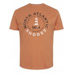 T-shirt col rond North 56°4 en coton à manches courtes orange