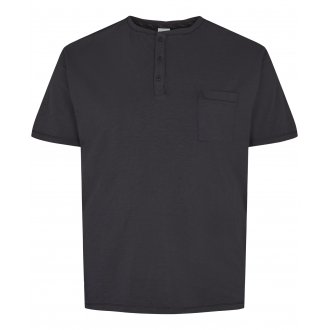 T-shirt à manches courtes avec un col tunisien North 56°4 en coton noir