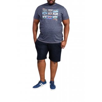 T-shirt avec manches courtes et col rond Duke bleu