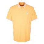 Polo avec manches courtes et col boutonné Tom Tailor + coton orange maille piquée
