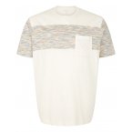 T-shirt avec manches courtes et col rond Tom Tailor + coton écru chiné