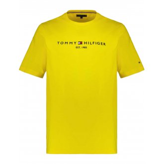 T-shirt avec manches courtes et col rond Tommy Hilfiger Big & Tall coton jaune