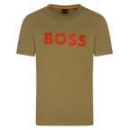 T-shirt avec manches courtes et col rond Boss coton camel