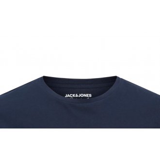 T-shirt avec manches courtes et col rond Jack & Jones + coton marine