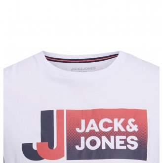T-shirt avec manches courtes et col rond Jack & Jones + coton blanc