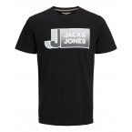 T-shirt avec manches courtes et col rond Jack & Jones + coton noir