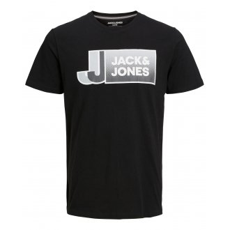 T-shirt avec manches courtes et col rond Jack & Jones + coton noir