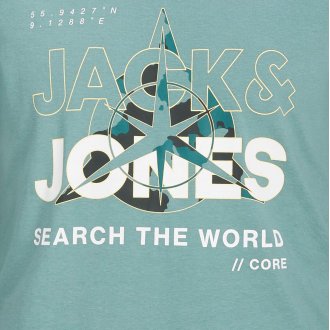 T-shirt avec manches courtes et col rond Jack & Jones + coton vert