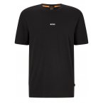 T-shirt Boss en coton noir à coupe droite et logo floqué