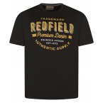 T-shirt col rond Redfield en coton avec manches courtes noir