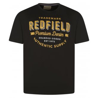T-shirt col rond Redfield en coton avec manches courtes noir