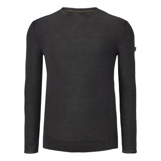 Pull col rond North 56°4 en coton avec manches longues anthracite