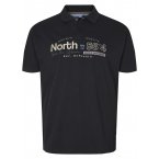 Polo North 56°4 en coton avec manches courtes et col boutonné noir