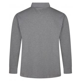 Polo Tommy Hilfiger en coton droite avec manches longues et col boutonné gris clair