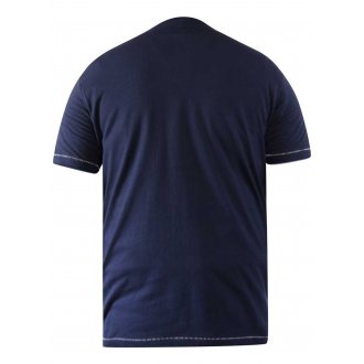 T-shirt col rond Duke Hornsey en coton avec manches courtes bleu marine
