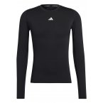 T-shirt Adidas Performance moulante avec manches longues et col rond noir