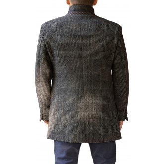 Manteau Hafnium avec manches longues et col montant à revers anthracite