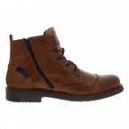 Boots Orland en cuir marron et à lacets et zip latéral