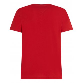 T-shirt Tommy Hilfiger coton avec manches courtes et col rond rouge