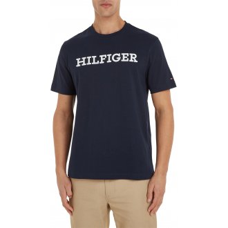 T-shirt Tommy Hilfiger coton avec manches courtes et col rond marine