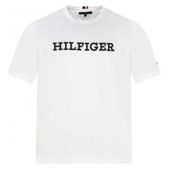 T-shirt Tommy Hilfiger Big & Tall Grande Taille coton avec manches courtes et col rond blanc