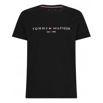 T-shirt Tommy Hilfiger Big & Tall Grande Taille coton avec manches courtes et col rond noir
