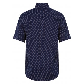 Chemise Bande Originale en coton avec manches courtes et col français bleu marine