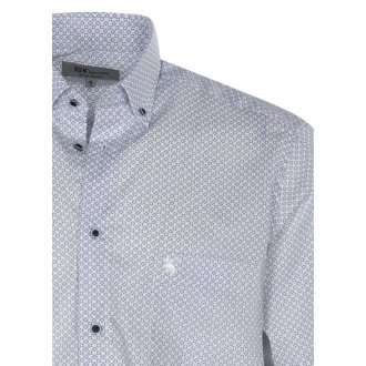 Chemise Bande Originale en coton avec manches courtes et col américain blanche