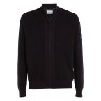 Cardigan Calvin Klein coton avec manches longues et col montant noir
